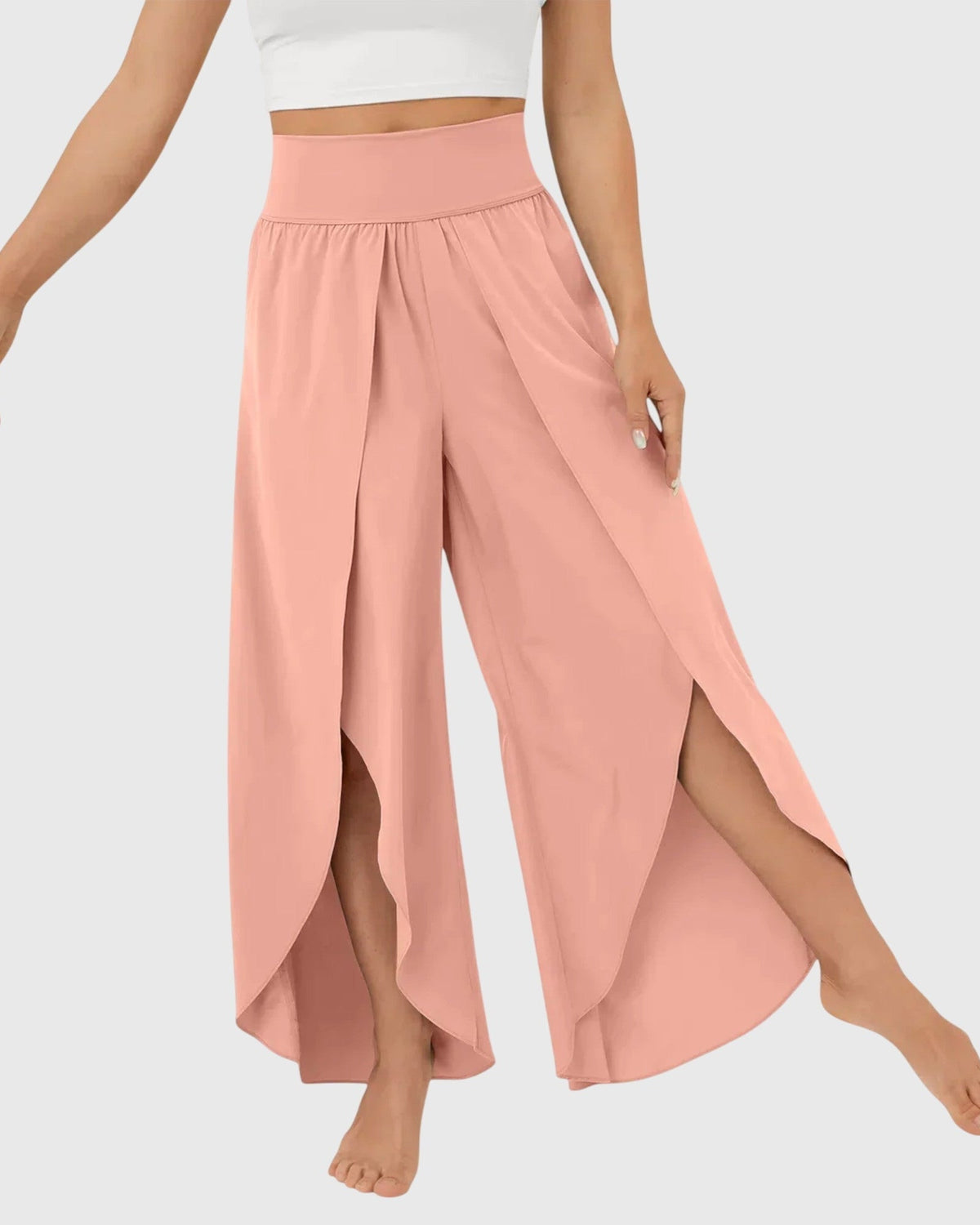 Rhian | Teal Split Wide-Leg Trousers
