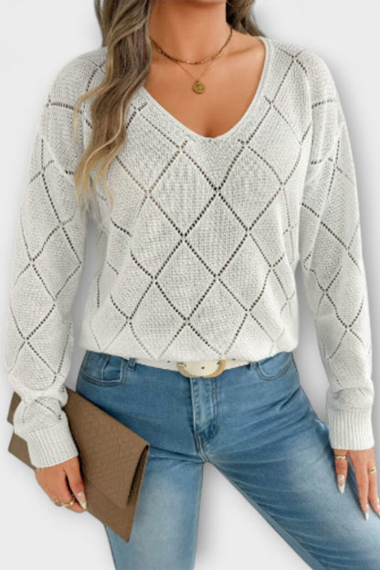 Rhian | Black Open-Knit Jumper
