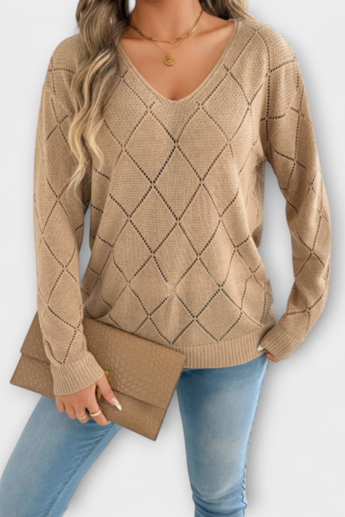 Rhian | Black Open-Knit Jumper