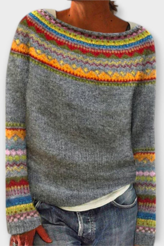 Rhian | Grey Fair Isle Jumper
