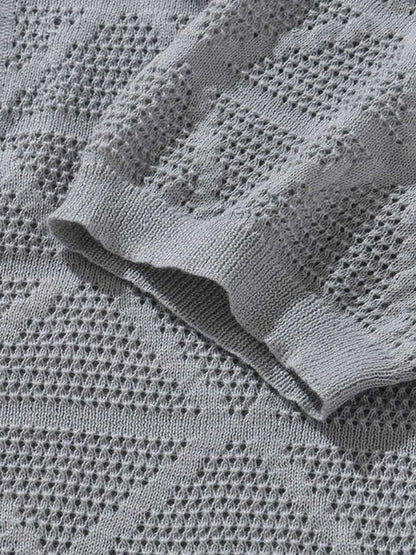 Ronald | Textured Geometric Polo Shirt