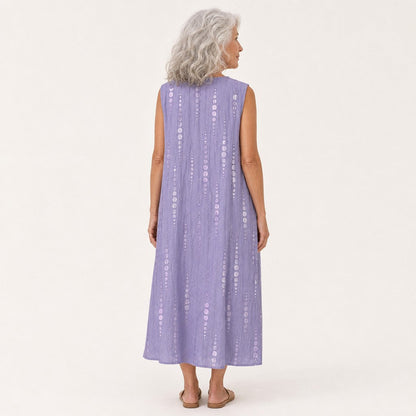 Faye | Lilac Textured Sleeveless Midi Dress