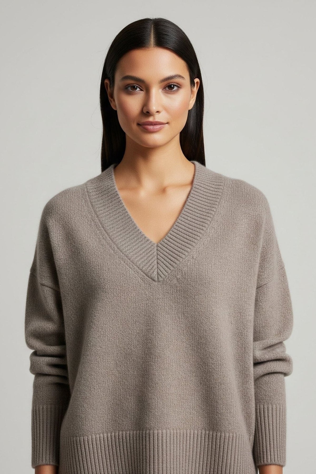 Rhona | Ivory V-Neck Jumper