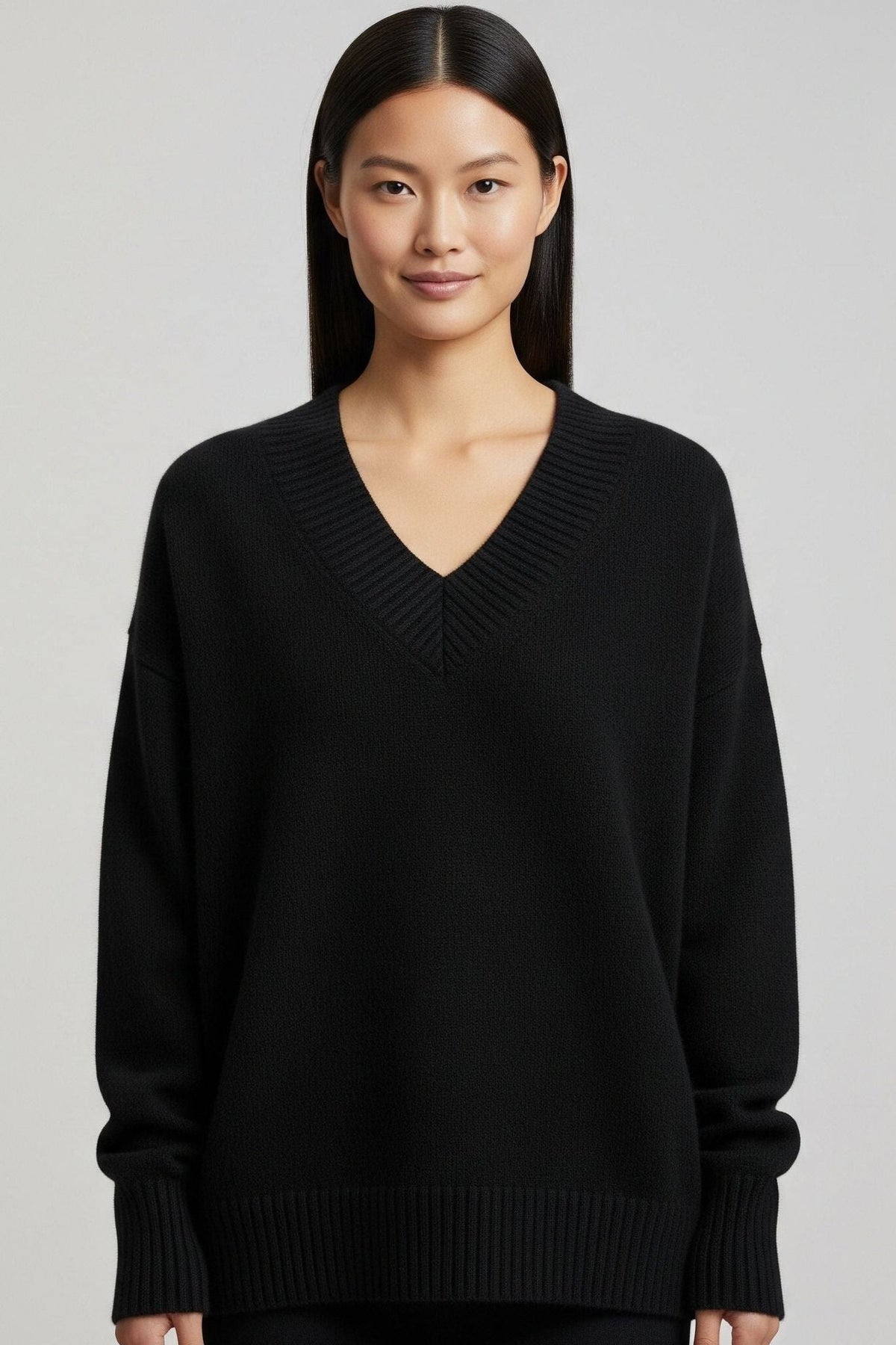 Rhona | Ivory V-Neck Jumper