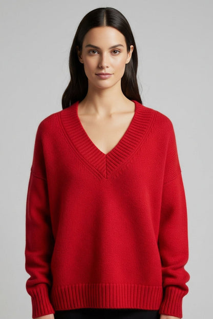 Rhona | Ivory V-Neck Jumper