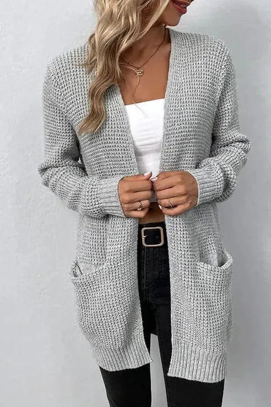 Rosie | Grey Longline Open Cardigan