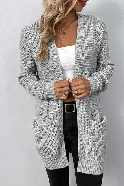 Rosie | Grey Longline Open Cardigan