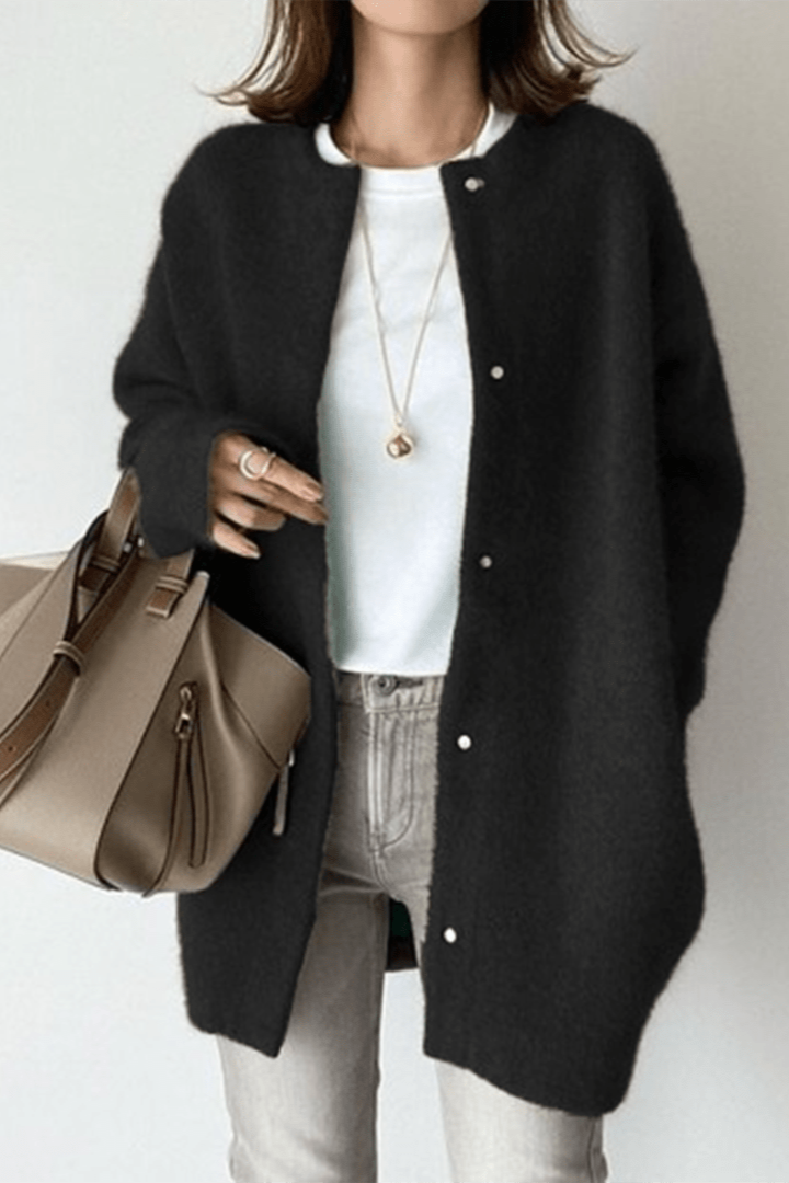 Rosie | Grey Open-Front Knit Cardigan