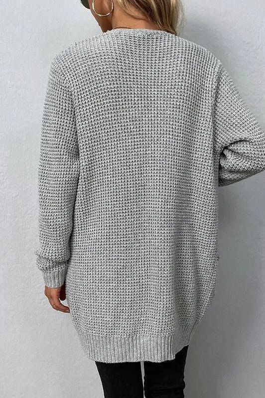 Rosie | Grey Longline Open Cardigan