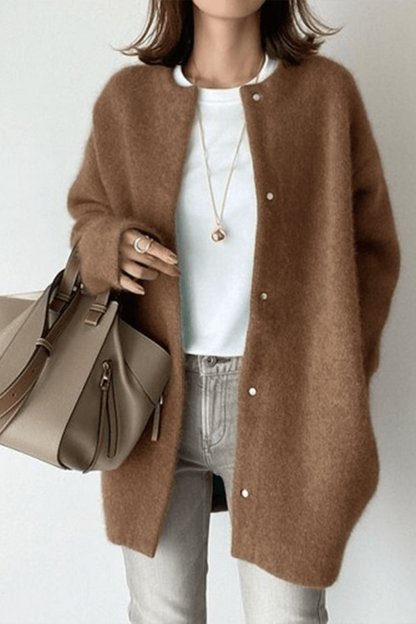 Rosie | Grey Open-Front Knit Cardigan
