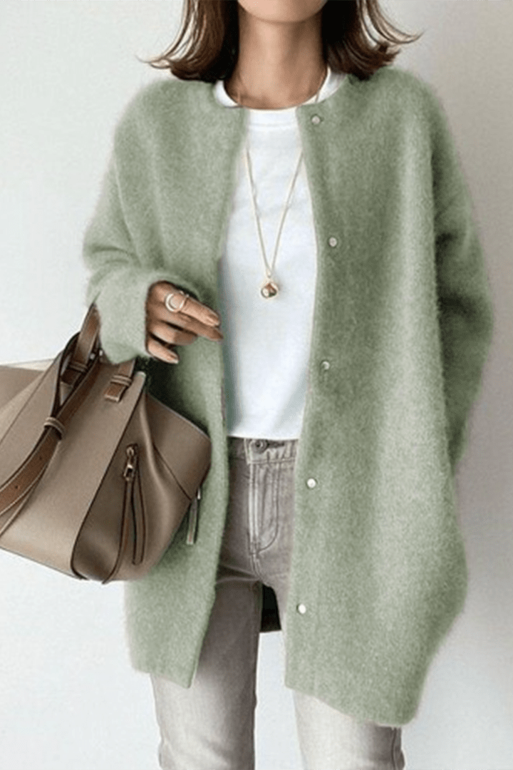 Rosie | Grey Open-Front Knit Cardigan