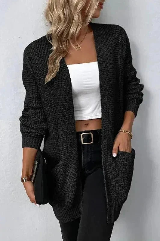 Rosie | Grey Longline Open Cardigan