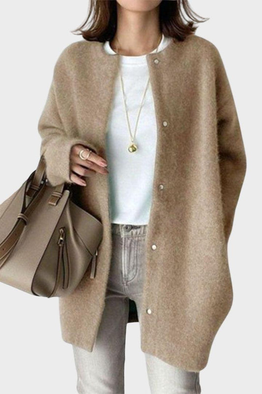 Rosie | Grey Open-Front Knit Cardigan