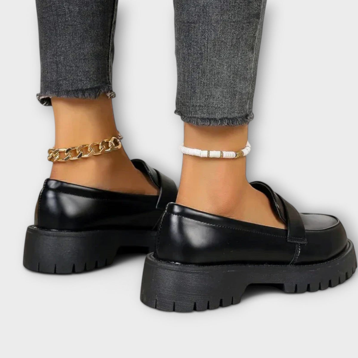 Rosanna | Black Chunky-Sole Loafers