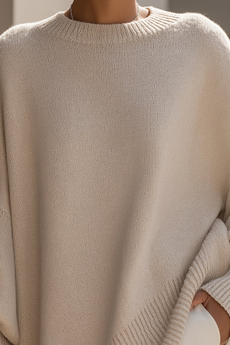 Rosie | Beige Oversized Knit Jumper