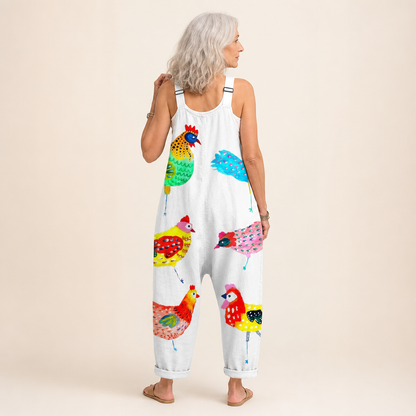 Ursula | Colourful Folk Bird Dungarees