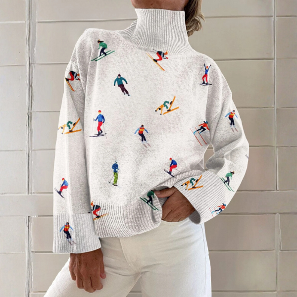 Carol | Ski Print Roll-Neck Jumper