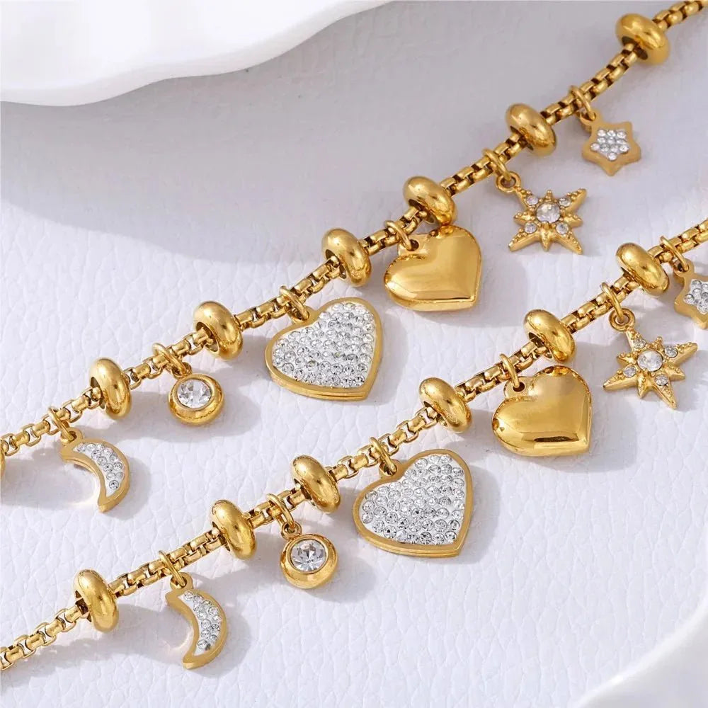 Cora | Heart Charm Bracelet