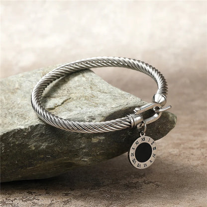 Jenny | Roman Numeral Charm Bangle