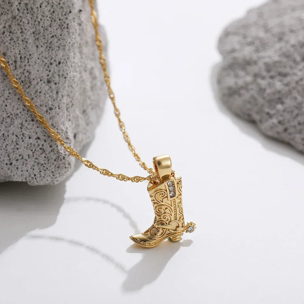 Darcy | Cowboy Boot Pendant Necklace