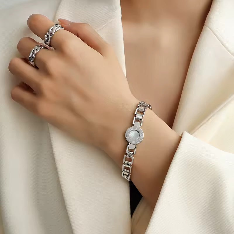Rowan | Round Stone Link Bracelet