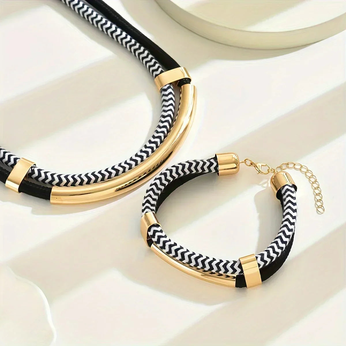 Mabel | Braided Necklace & Bracelet Set