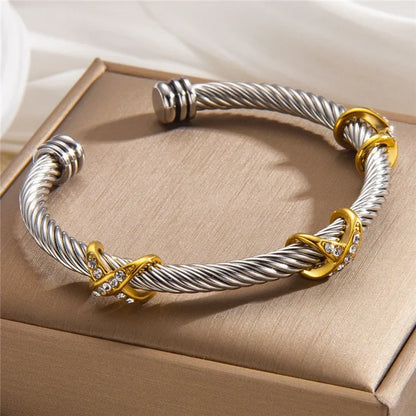 Lottie | Twisted Cable Cuff Bracelet