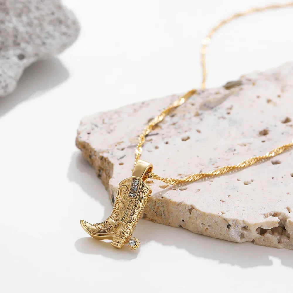Darcy | Cowboy Boot Pendant Necklace