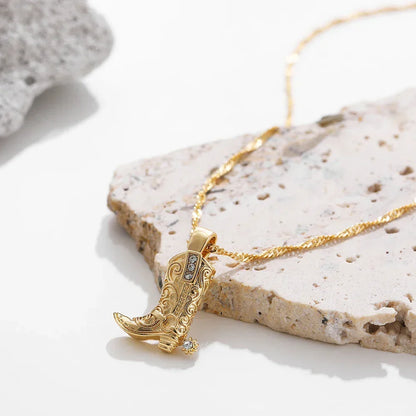 Darcy | Cowboy Boot Pendant Necklace