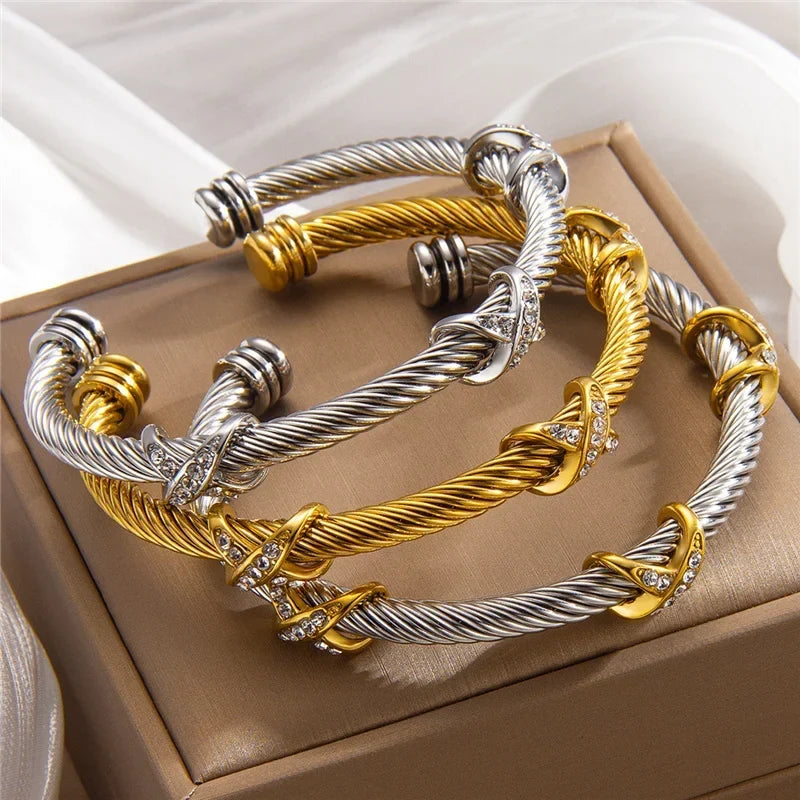 Lottie | Twisted Cable Cuff Bracelet
