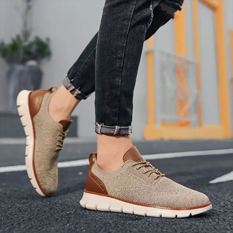 Henry | Beige Knit Casual Shoes