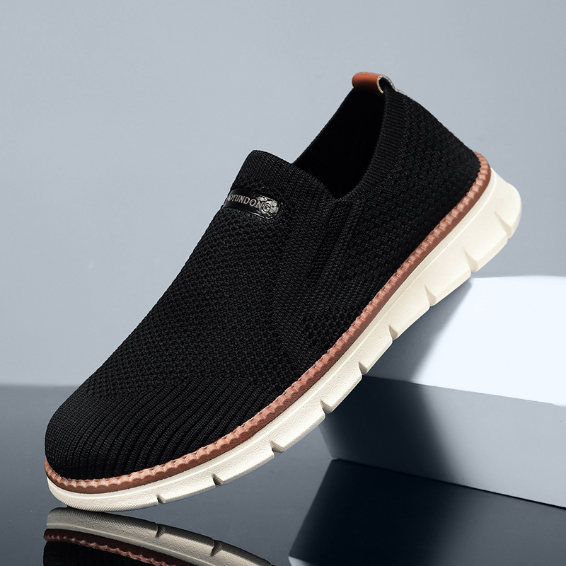 Oliver | Black Knit Slip-On Trainers