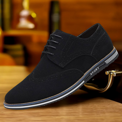 Edward | Black Suede-Look Derby Shoes