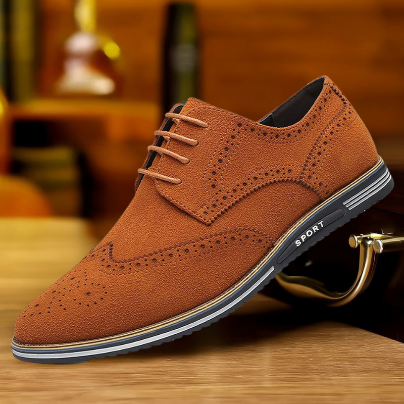 Edward | Black Suede-Look Derby Shoes