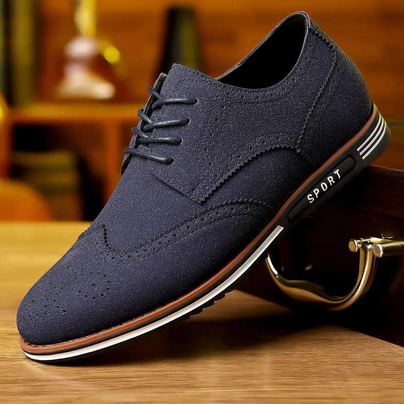 Edward | Black Suede-Look Derby Shoes