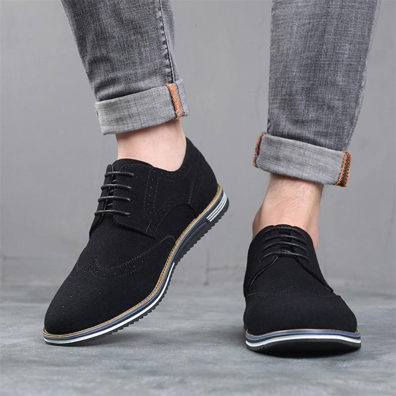 Edward | Black Suede-Look Derby Shoes