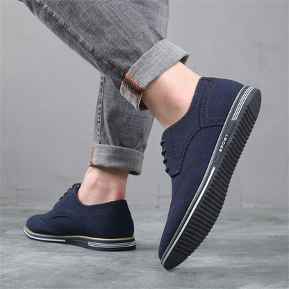 Edward | Black Suede-Look Derby Shoes