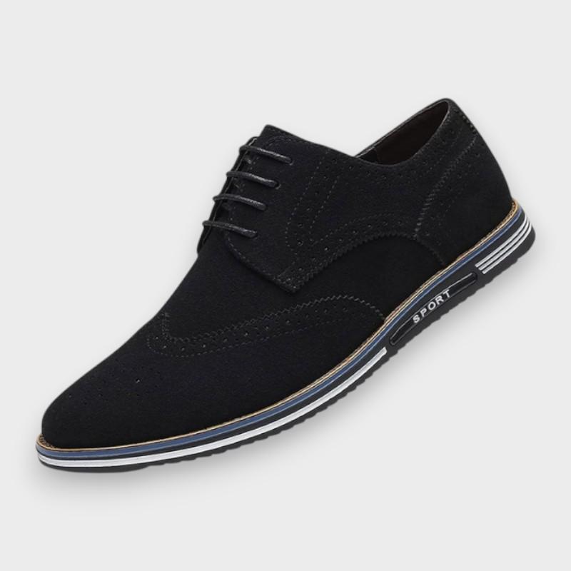 Edward | Black Suede-Look Derby Shoes