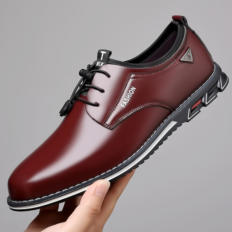 Arthur | Black Patent-Style Derby Shoes