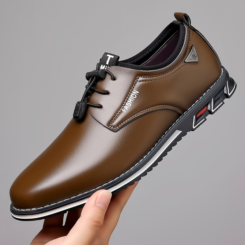 Arthur | Black Patent-Style Derby Shoes
