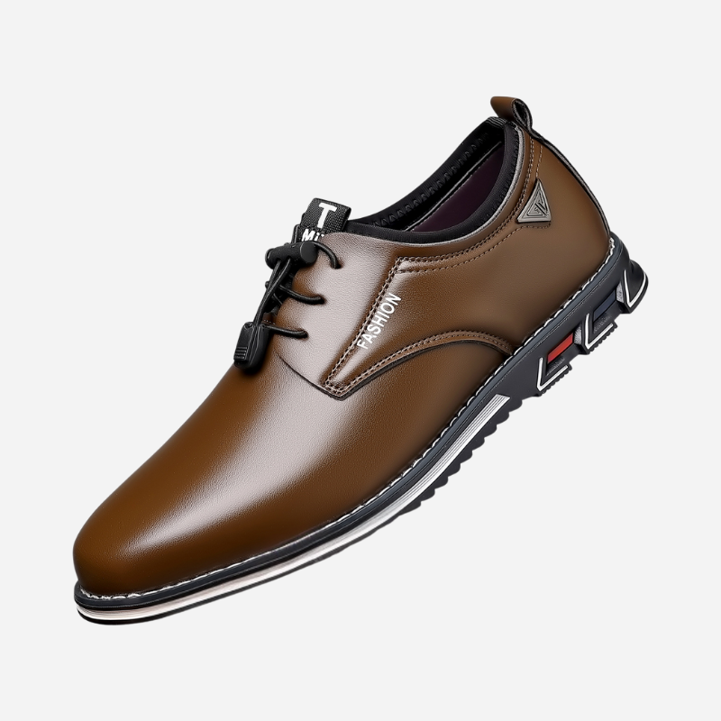 Arthur | Black Patent-Style Derby Shoes