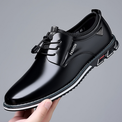 Arthur | Black Patent-Style Derby Shoes