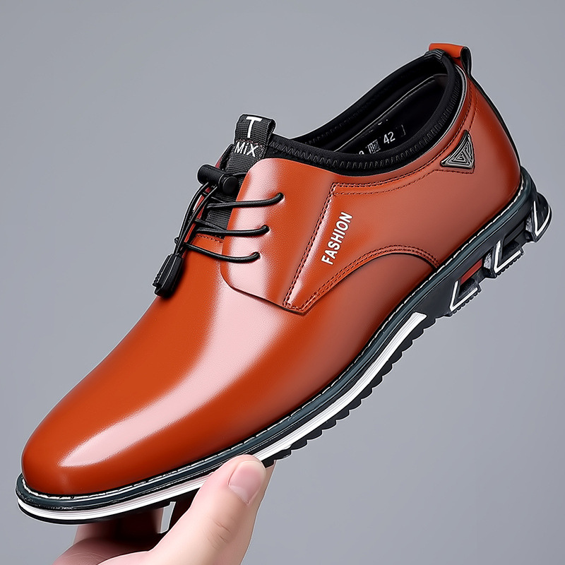 Arthur | Black Patent-Style Derby Shoes