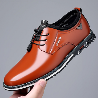 Arthur | Black Patent-Style Derby Shoes