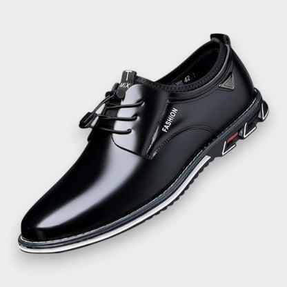 Arthur | Black Patent-Style Derby Shoes