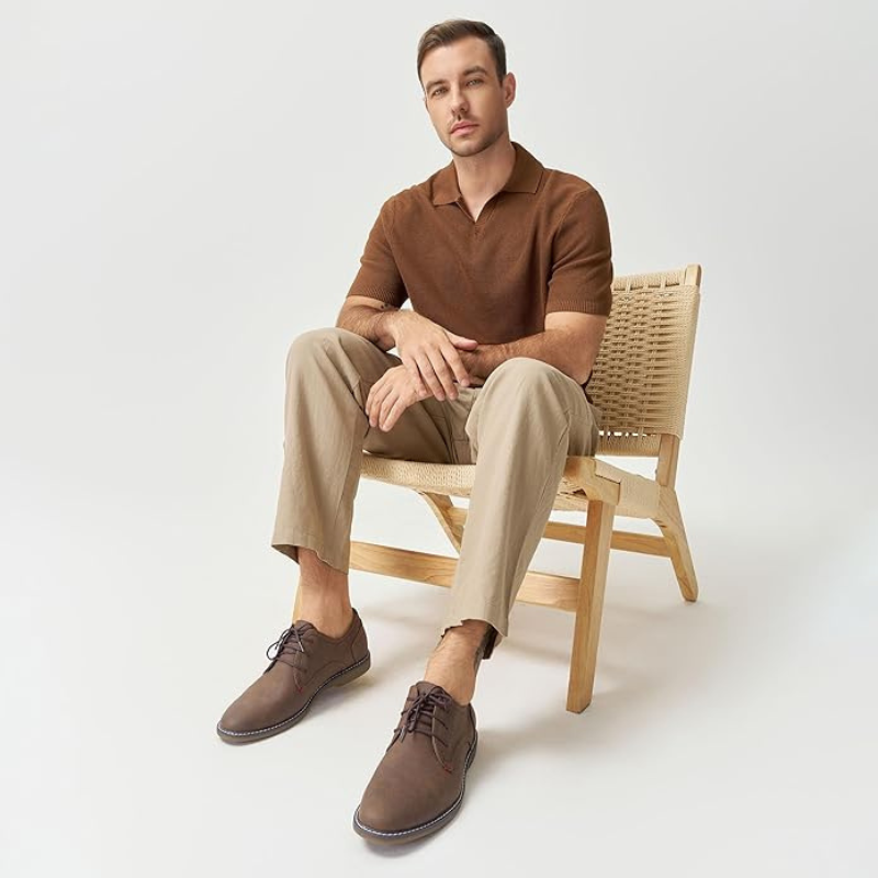 Oliver | Brown Suede-Look Derby Shoes