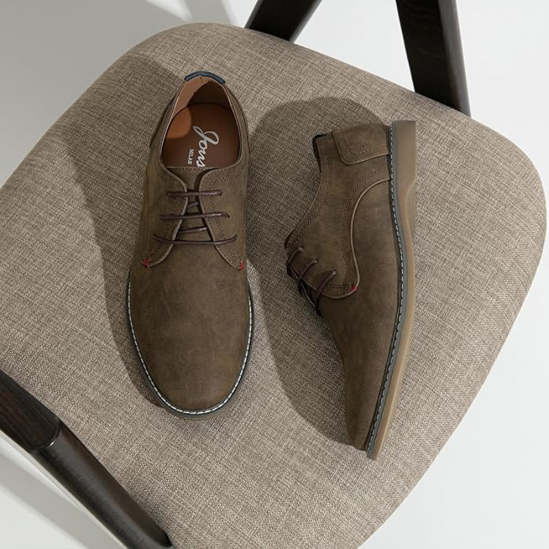 Oliver | Brown Suede-Look Derby Shoes