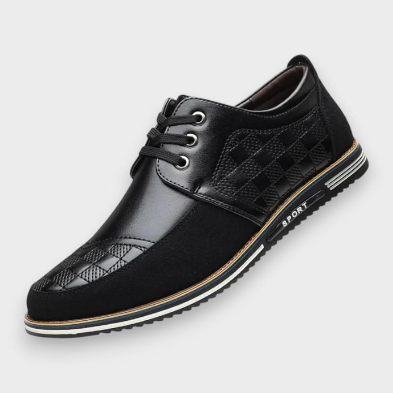 George | Black Textured Lace-Up Shoes