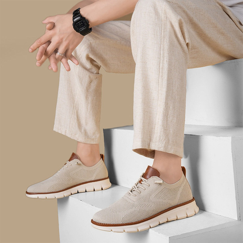 Edward | Cream Knit Trainers