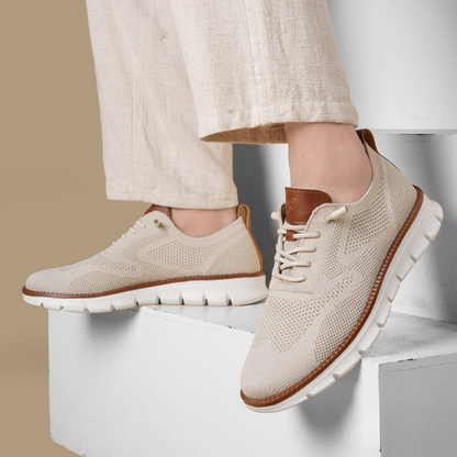 Edward | Cream Knit Trainers